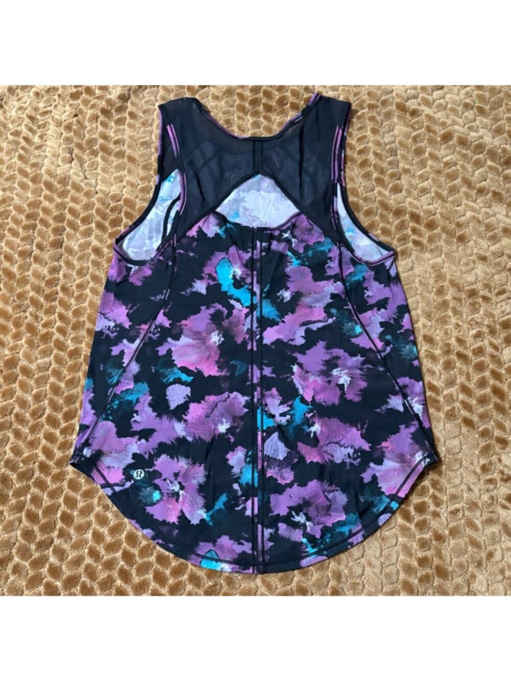 Lululemon Sculpt Tank Top UPF 50+ Running Mesh Bloom Black Fuschia Size 4 - Picture 4 of 10